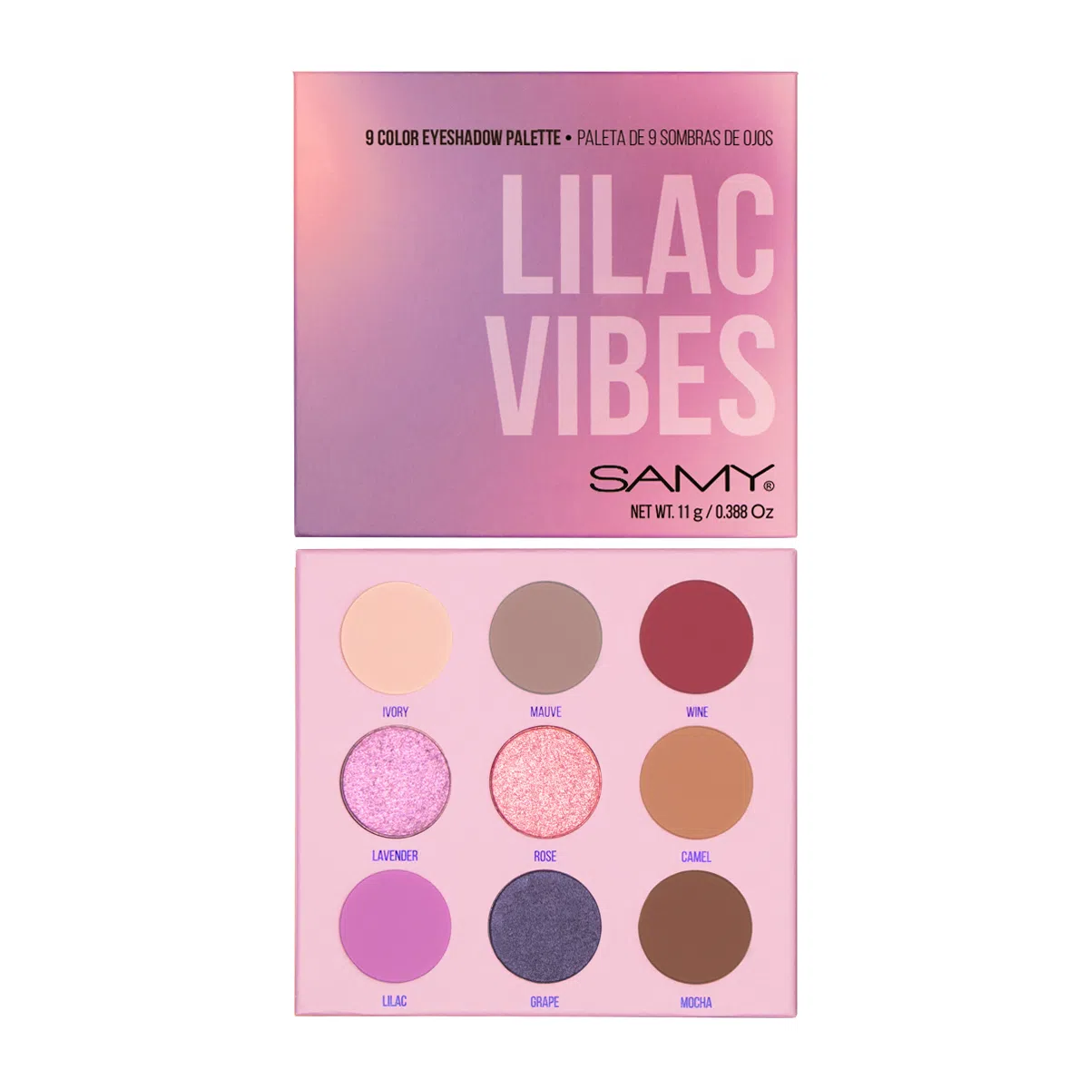 PALETA X 9 SOMBRAS COMPACTAS SAMY # 01 LILAC VIBES